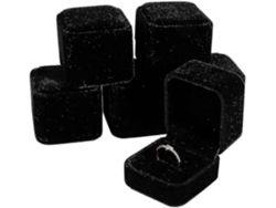 Juego de 6 cajas de terciopelo para anillos, cajas de regalo clásicas de terciopelo para anillos de compromiso Hengjian