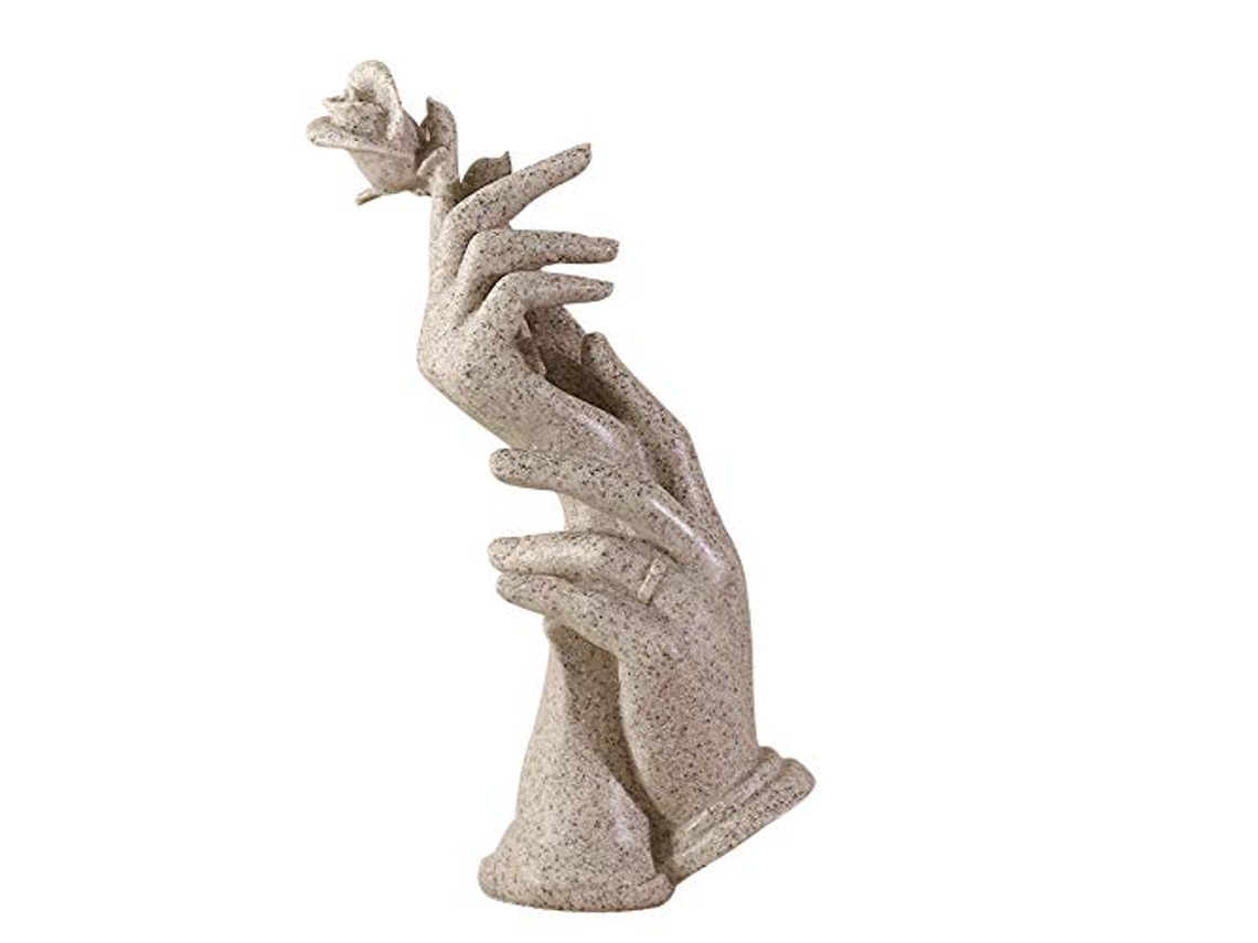 Escultura De Resina Mano En Mano Adorno Regalo Adorno Para Boda Para Parejas (gris)