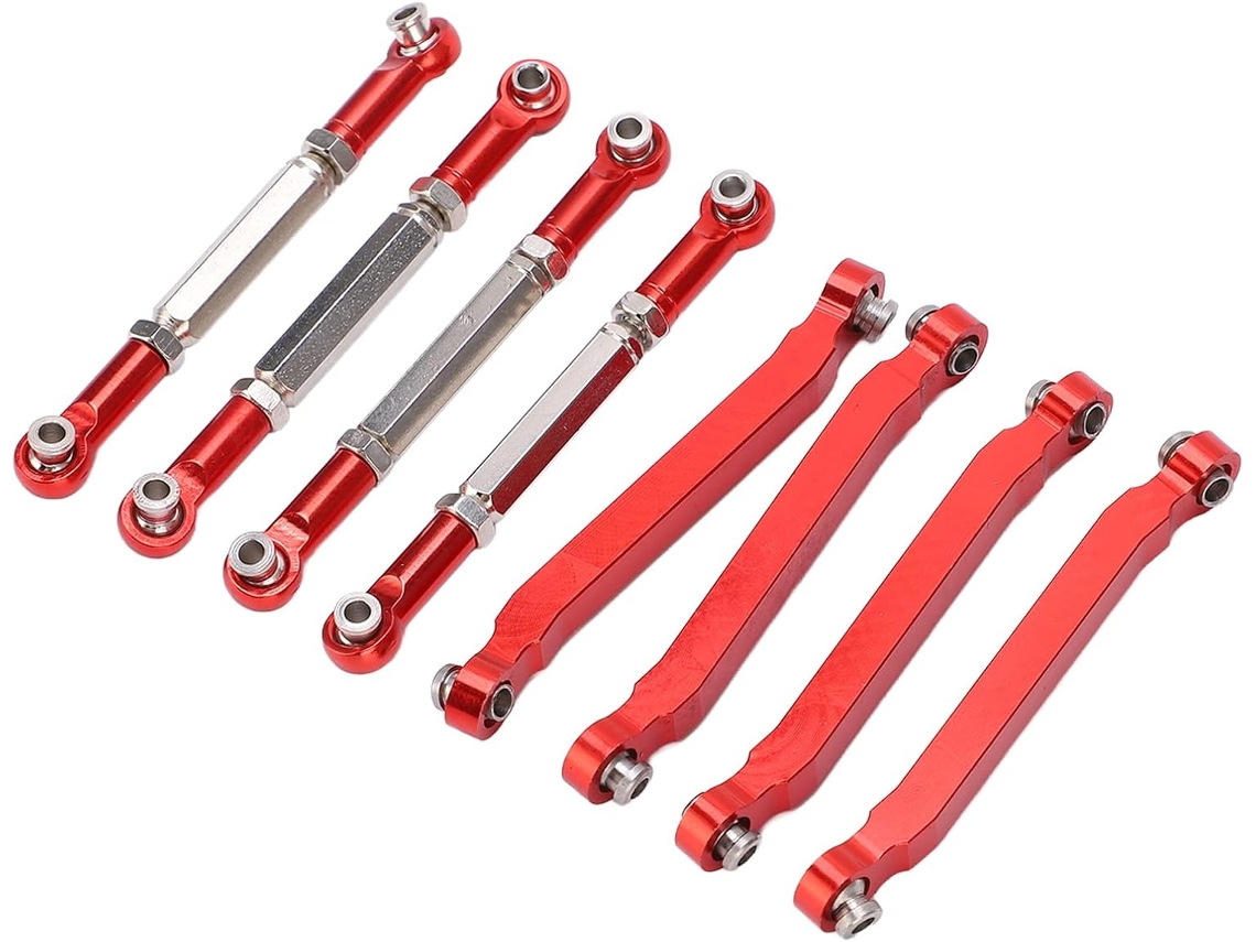 Barras De Tracción De Alta Resistencia Para Coches Rc, Fácil Instalación, 8 Piezas, Color Rojo.