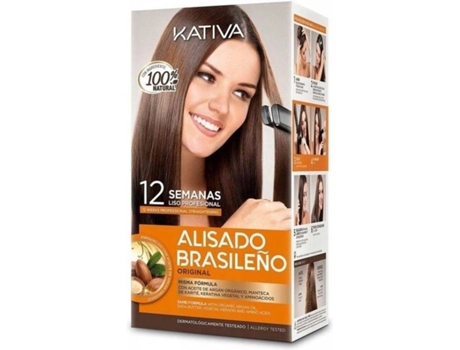 Kit de alisado brasileño KATIVA Original (150 ml)