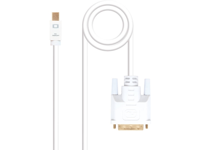 Adaptador de Cable de Vídeo NANOCABLE 10.15.4202 Mini DisplayPort DVI Blanco 2 m