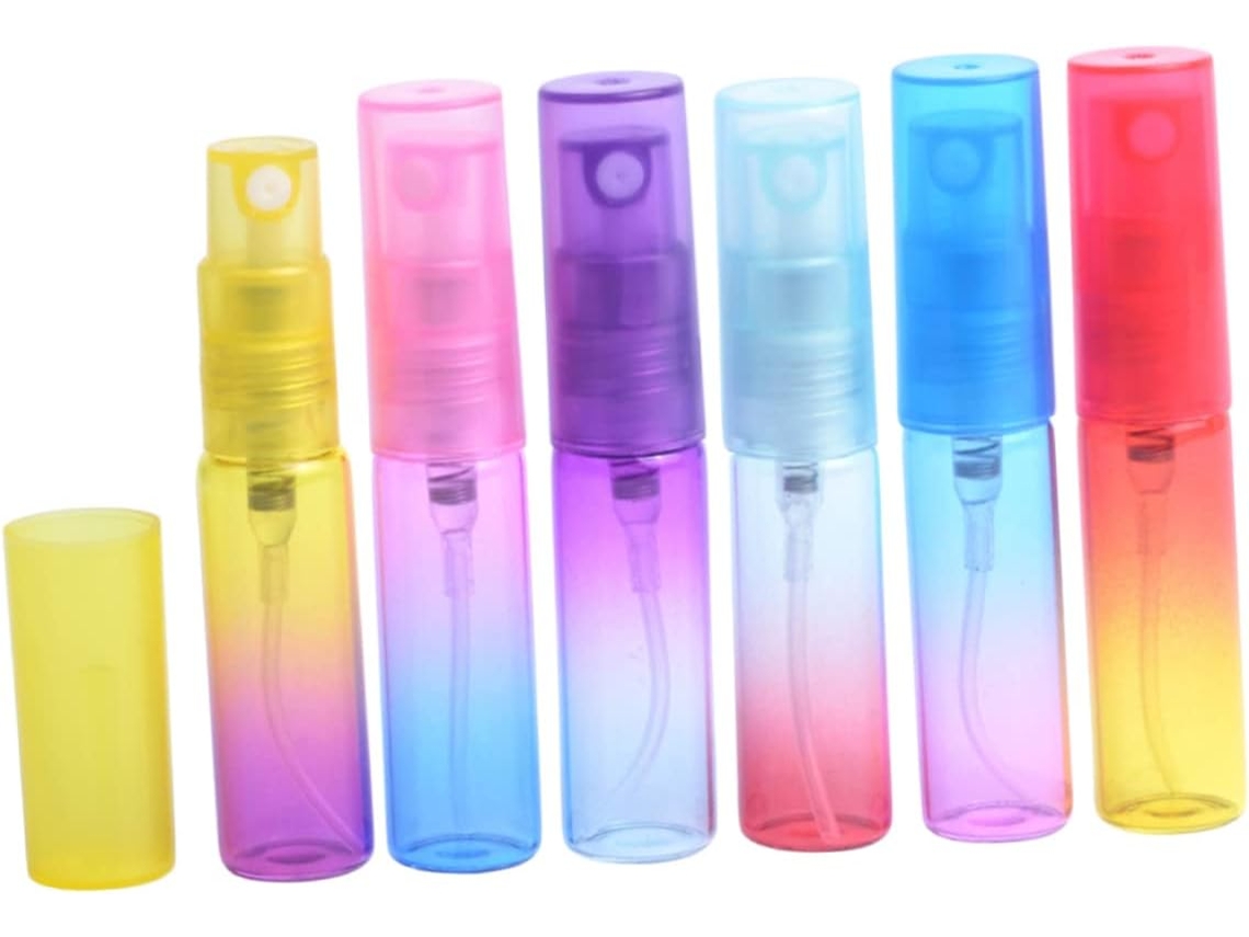 Conjunto De 6 Frascos De Vidro Vazios Para Viagem, Ideais Para Dispensar Perfumes, Com Spray Degradê.
