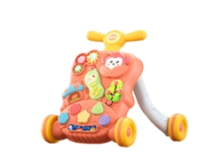 Andador convertible para bebé con teléfono y actividades, color naranja Sstrwgood