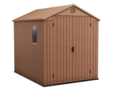 Caseta de Jardín de Resina KETER Darwin 6x8 En El (De Almacenamiento - Shed Building - Almacenamiento de Troncos - Acero Metal Madera)