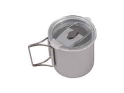 Vaso De Agua De Aluminio Anodizado De 300 Ml Con Asa Plegable Y Tapa Para Acampar Y Hacer Senderismo Al Aire Libre.