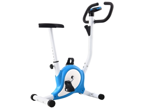 vidaXL Bicicleta estática con resistencia de cinta azul