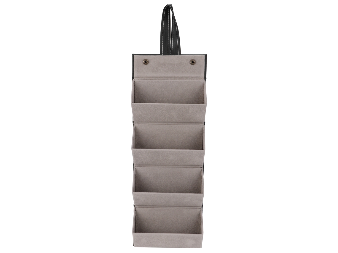 Organizador De Gafas De Sol Con 4 Compartimentos, Estuche Portátil De Pu Para Viajes - Negro