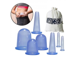 Juego De 7 Ventosas De Silicona Para Masaje De Acupuntura Con Bolsa De Almacenamiento Morada