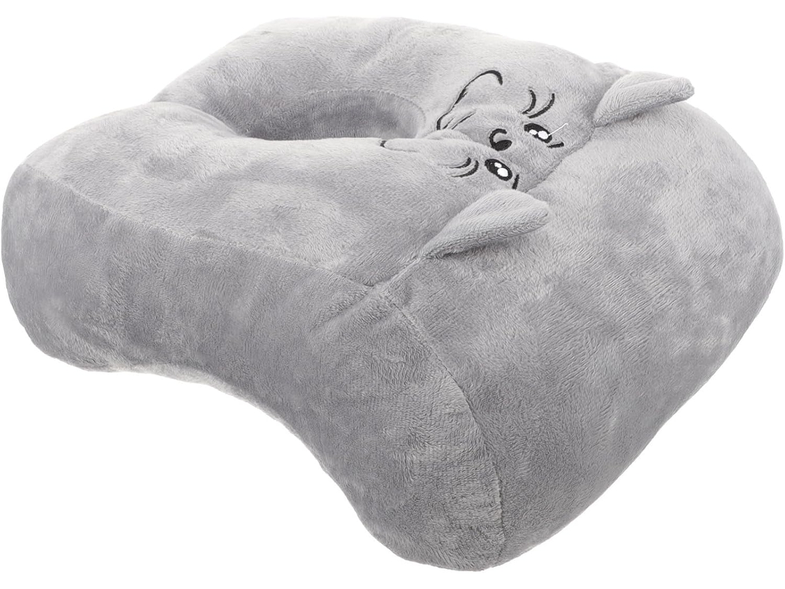 Almohada De Oficina Con Estampado De Gato Gris, Cómoda Y Suave, Acolchada De Algodón, Almohada Facia