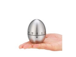2026-45669-temporizador De Huevo Linjou Mecánico De Acero Inoxidable Para Cocina Y Niños Forma De Huevo Plata