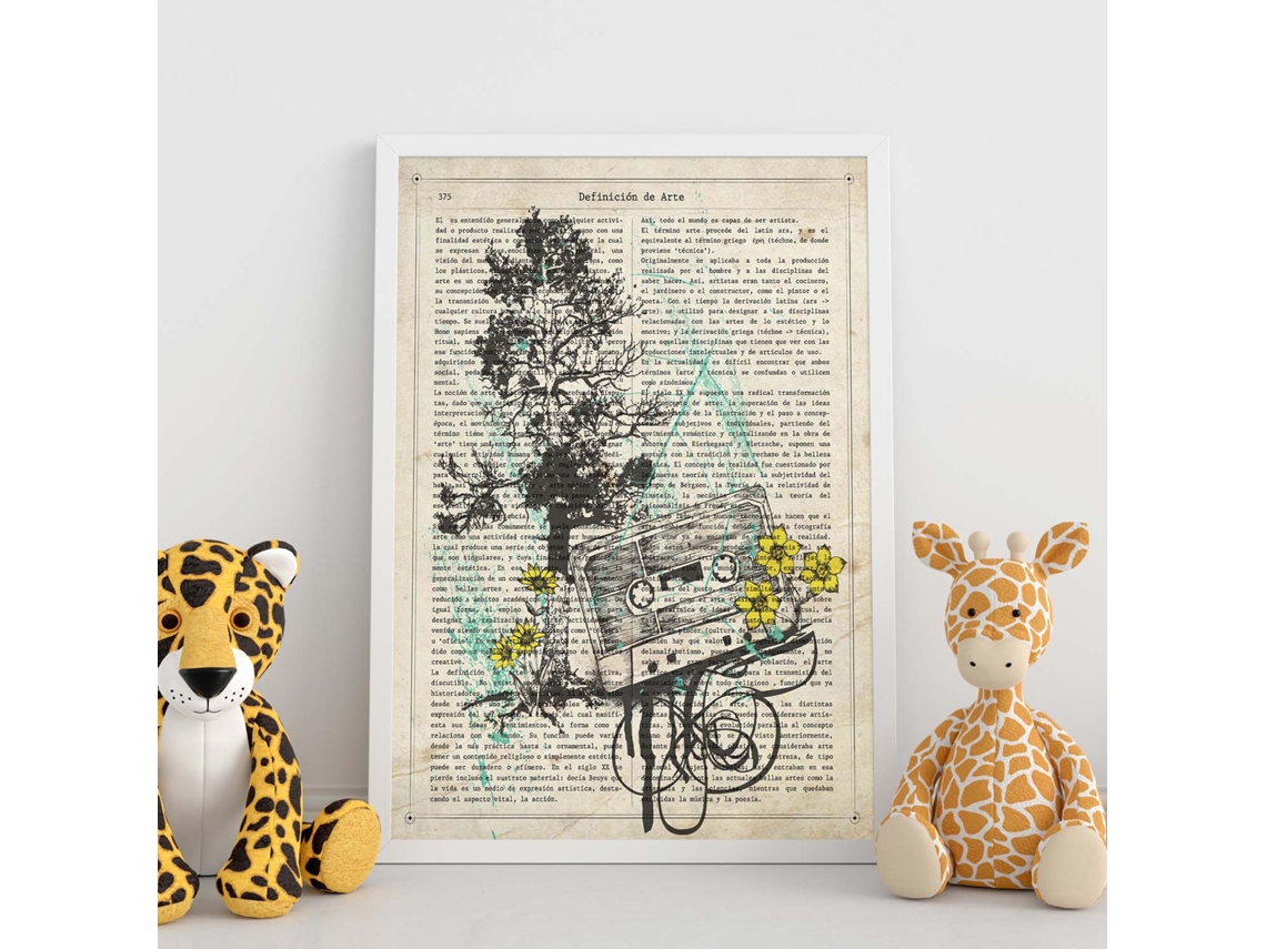 Poster De Cinta De Casete Con Flores. Láminas Musicales Con Definiciones Para