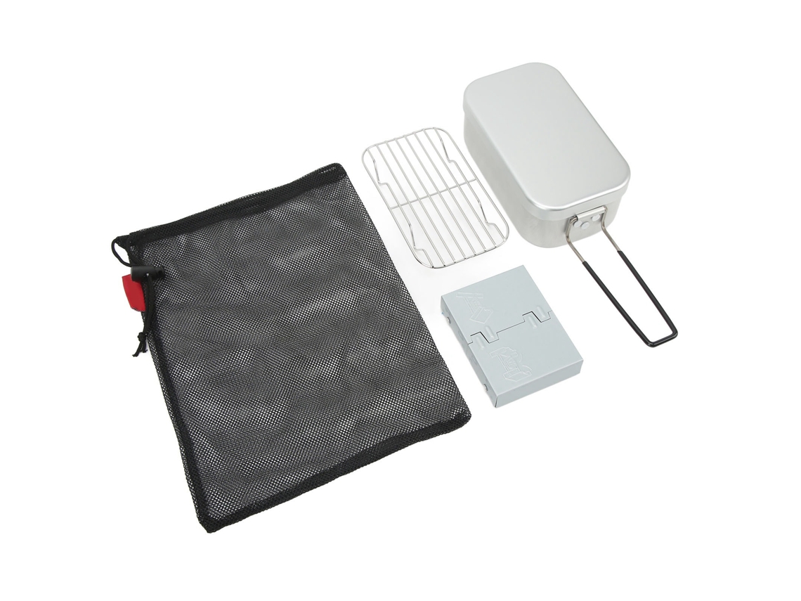 Fiambrera Plegable De Aleación De Aluminio De 800 Ml Con Hornillo De Alcohol Y Bolsa Para Camping Y Picnics.