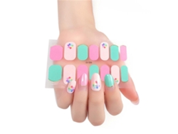 16 tiras adhesivas para uñas, pegatinas para uñas, tiras de esmalte de uñas de verano, pegatinas autoadhesivas para uñas, Hengrongshen
