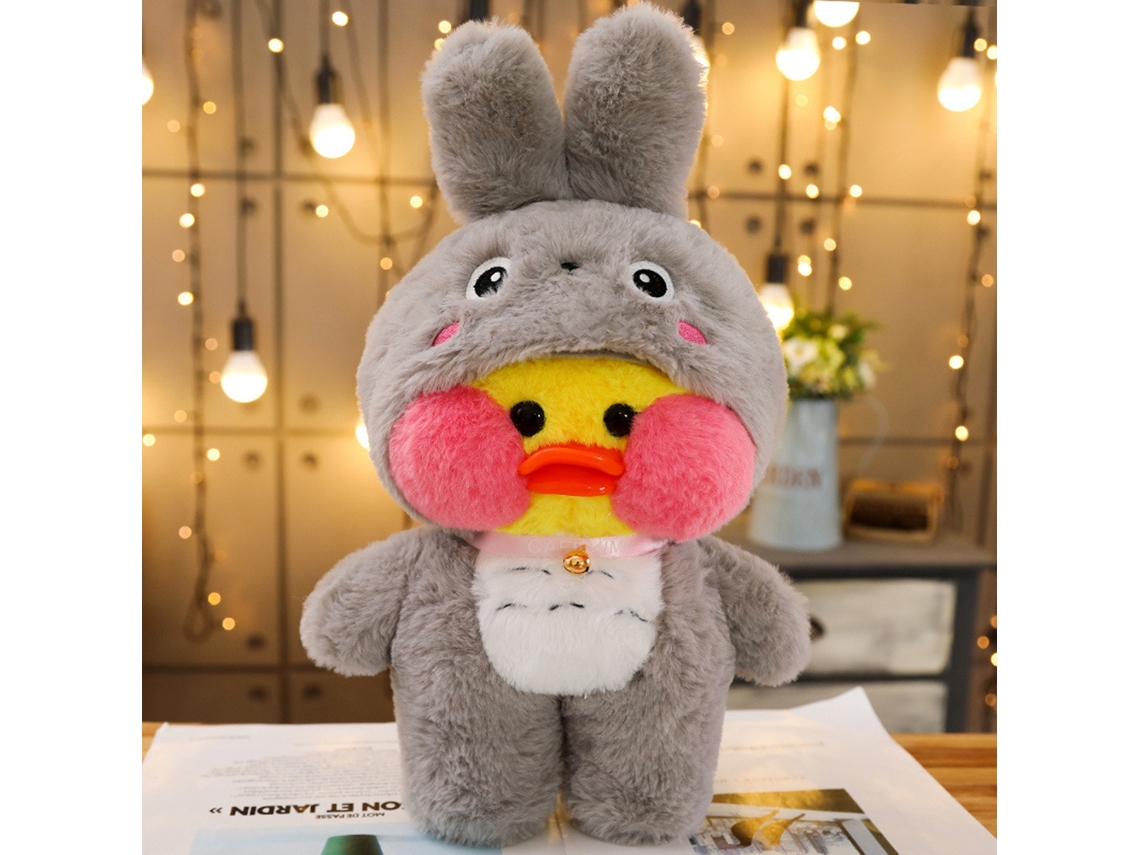 20du26 Muñeco de peluche Patito amarillo Disfraz de gato Perro Regalo de Navidad para niños 30cm