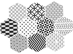 10 Pegatinas Hexagonales Antideslizantes, Superficie Lisa, Sin Rebabas, Pvc, Paquete De
