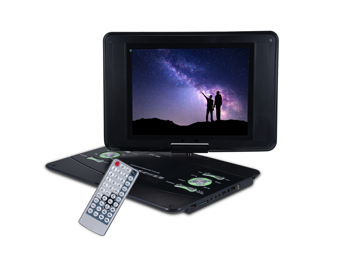 Reproductor Portátil Evd Dvd De 13.1 Pulgadas Con Pantalla Hd Giratoria 270°, Cargador De Coche Y Batería Recargable