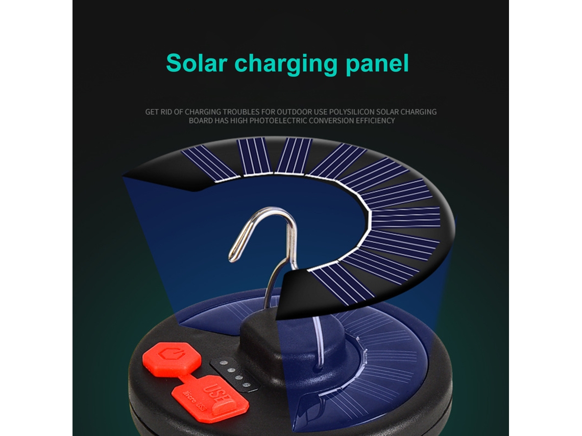 Rebe-linterna De Camping Solar De 4 Hojas Led Plegable Con 6 Modos, Recargable Y Portátil Para Camping, Picnic Y Pesca
