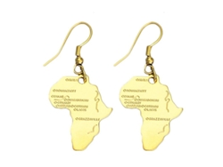 Pendientes Colgantes Vintage De Cobre Con Mapa Africano Para Mujer - Joyería Hipoalergénica