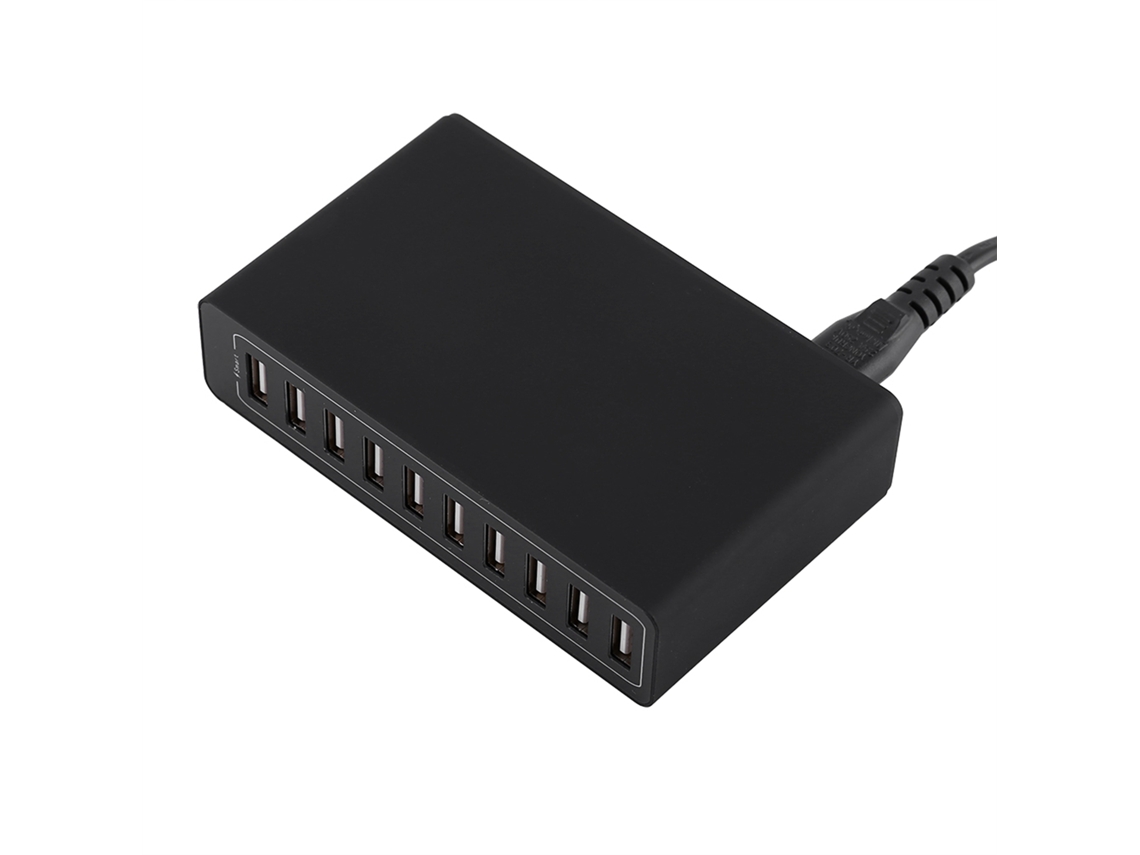 Cargador De Pared Usb De 10 Puertos Multi-puerto 50w 10a Para Teléfonos Móviles Y Tablets