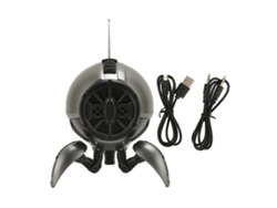 Altavoz Bluetooth Portátil Con Radio Fm, Luz Ambiental, Estilo Hifi, Sonido Sin Pérdidas, Color Gris.