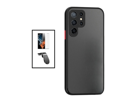 Kit De Cubierta Anti Choque Protección De La Cámara Película De Vidrio Templado Soporte Magnético Curvo L Coche De Conducción Segura Para Samsung G...