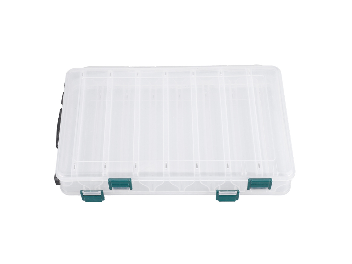 Caja De Plástico De Doble Cara Para Señuelos De Pesca Con 14 Compartimentos, Gran Capacidad, Portátil.