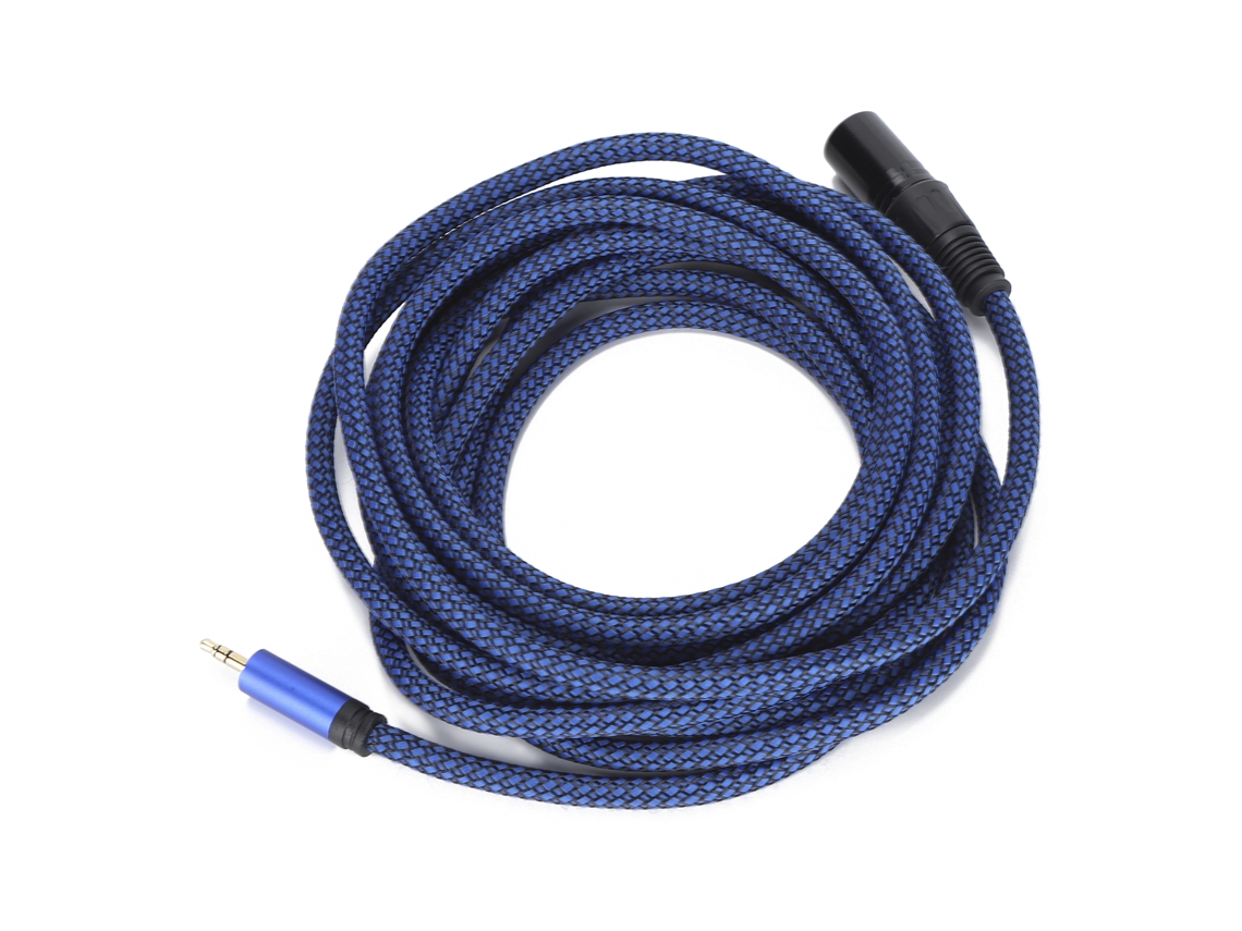 Cable XLR macho a jack de 3,5 mm para transmisión de señal balanceada y conexión de micrófono
