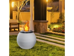 Chimenea de bioetanol brasero de jardín de pie para uso interior y exterior BOTTICELLI Pearl White d.40 x h54