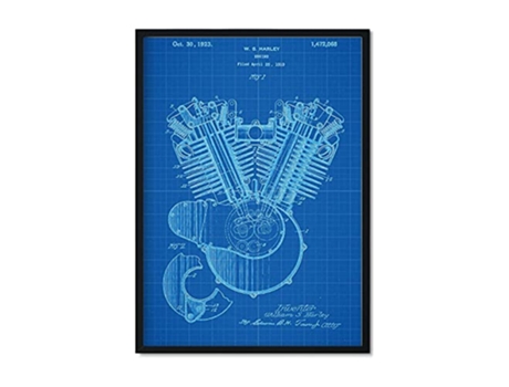 Póster NACNIC con Patente de Patines. con Diseño de Patente Antigua