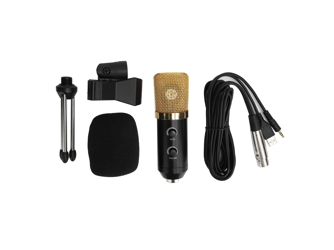 Micrófono De Condensador Usb De Escritorio Con Trípode Para Estudio Profesional Y Retransmisiones - Negro
