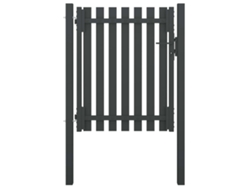 Puerta De Valla Del Jardín De Acero Gris Antracita 1x1,5 Cm