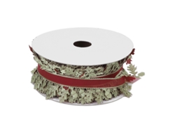 Vlrla-1.57in Width Burgundy Embossed Floral Ribbon Para Gift Wedding