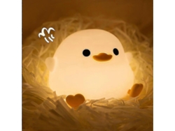 Rebe-lampara Nocturna De Pato Silicona Cute Bean, Recargable Con Sensor Tactil, Regulable, Luz Suave Para Niños, Regalo Ideal Para Dormitorio