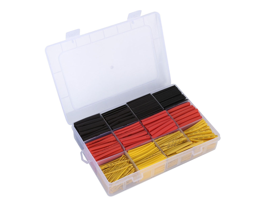 2026-as-800 Piezas De Tubería Termorretráctil Rojo Amarillo Negro Para Protección De Cables Y Alambre Juego Combinado