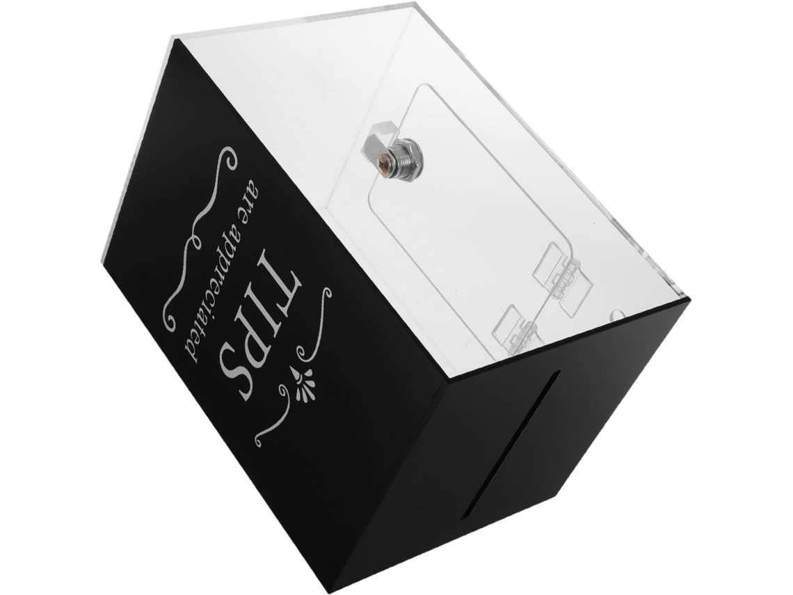 Caja de propinas de acrílico con cerradura, caja de donaciones segura para bares y restaurantes. SFUSHOS