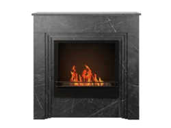 Chimenea de suelo Bellini con bioetanol de madera efecto mármol, Toto, fabricada en Italia, 96 x 35 x 96 cm