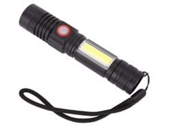 Linterna LED Yizhood de aleación de aluminio, resistente al agua y de alto brillo, para emergencias de acampada al aire libre (negra)
