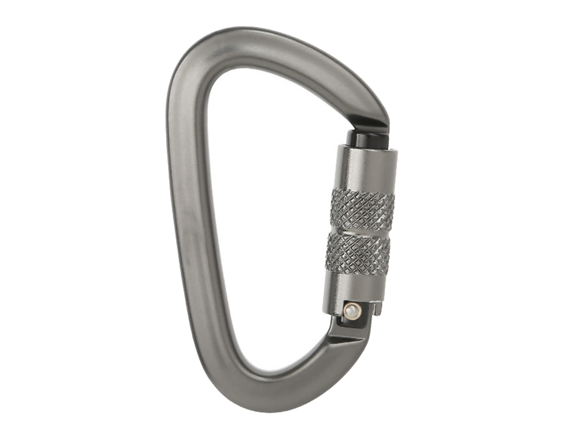 Fechadura Automática De Carabiner Em Liga De Alumínio D Para Corda De Rede Chaveiro Cinza