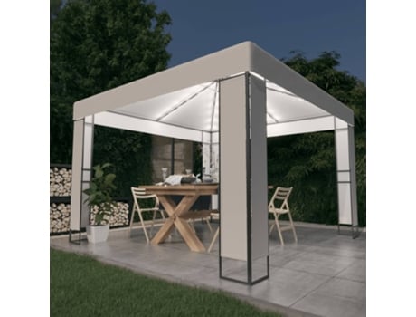 MAISON EXCLUSIVE - Cenador con doble techo y tira de luces LED blanco 3x3 m