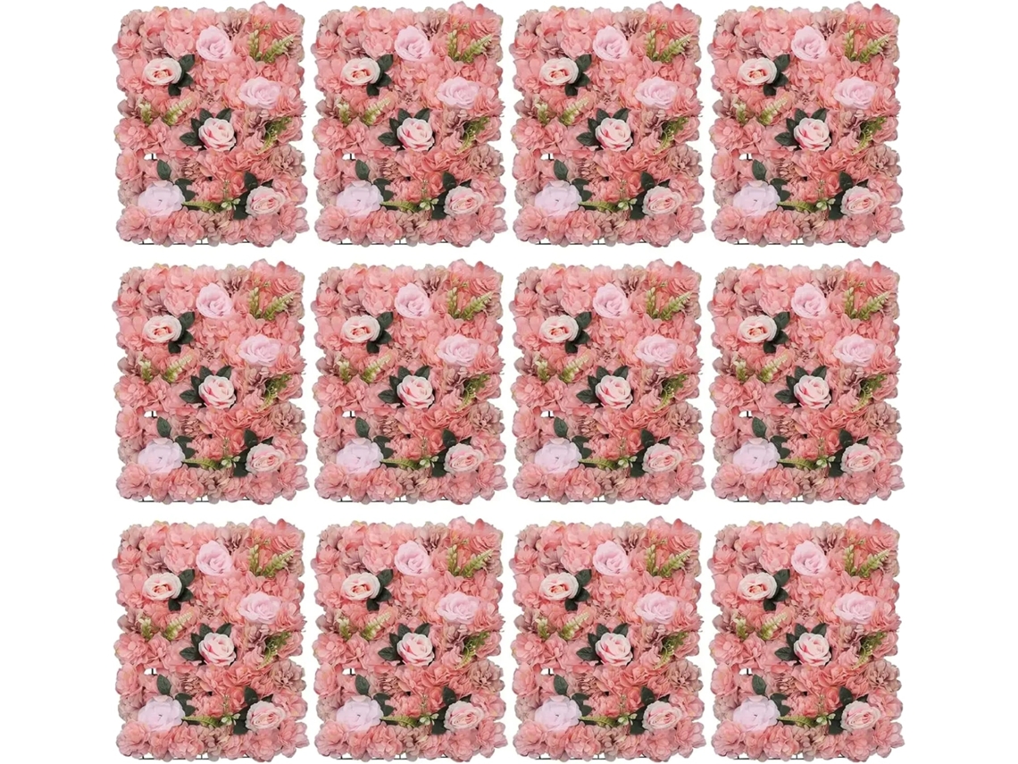Paneles florales, tela de seda, decoración de interiores versátil, rosa.