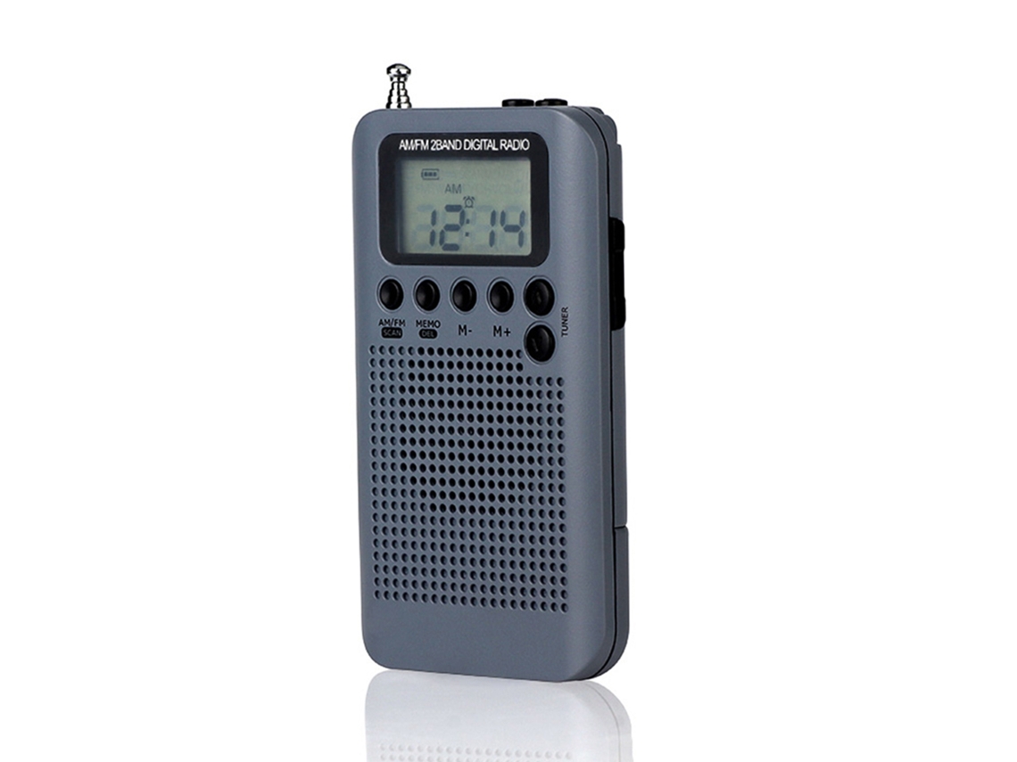Radio Portátil Estéreo Am/fm De Bolsillo Con 2 Bandas, Sintonización Digital Y Pantalla Lcd De 1,3 Pulgadas.