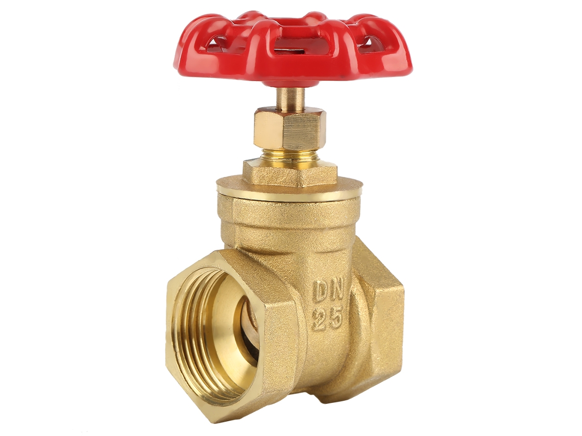 Válvula de gaveta de latão DN25 BSPP G1 232psi para água, óleo e gás.