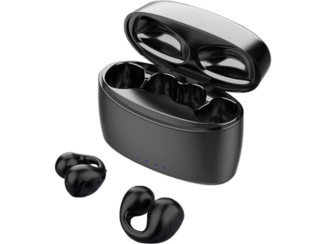 Auriculares de conducción ósea con clip, Bluetooth 5.3, resistentes al agua IPX5, alta fidelidad, color negro