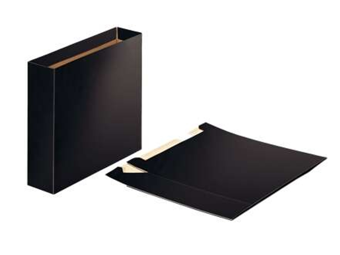 Caja de cartón Esselte para archivos tamaño A4, lomo de 75 mm, capacidad para 500 hojas, color negro