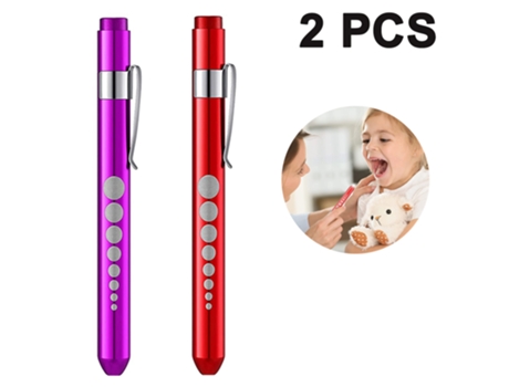 2 pcs Pen Flashlight Aluminum Alloy Pen Light LED Pen Flashlight Pen Light Pupil Pen White Light Small Flashlight