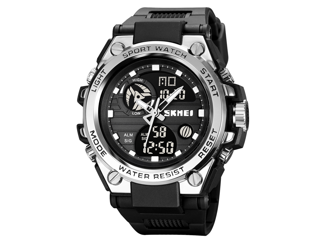 Reloj Multifuncional Skmei 2031 Para Hombre Con Doble Pantalla, Cronómetro Y Resistencia Al Agua De 3 Atm.
