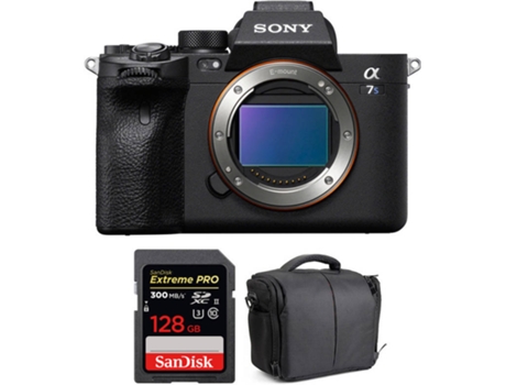 Kit Cámara Acessórios SONY Alpha a7S III + SanDisk 128 GB + Bolsa (12.1 MP - Sensor: Exmor R - ISO: 80 a 102400)