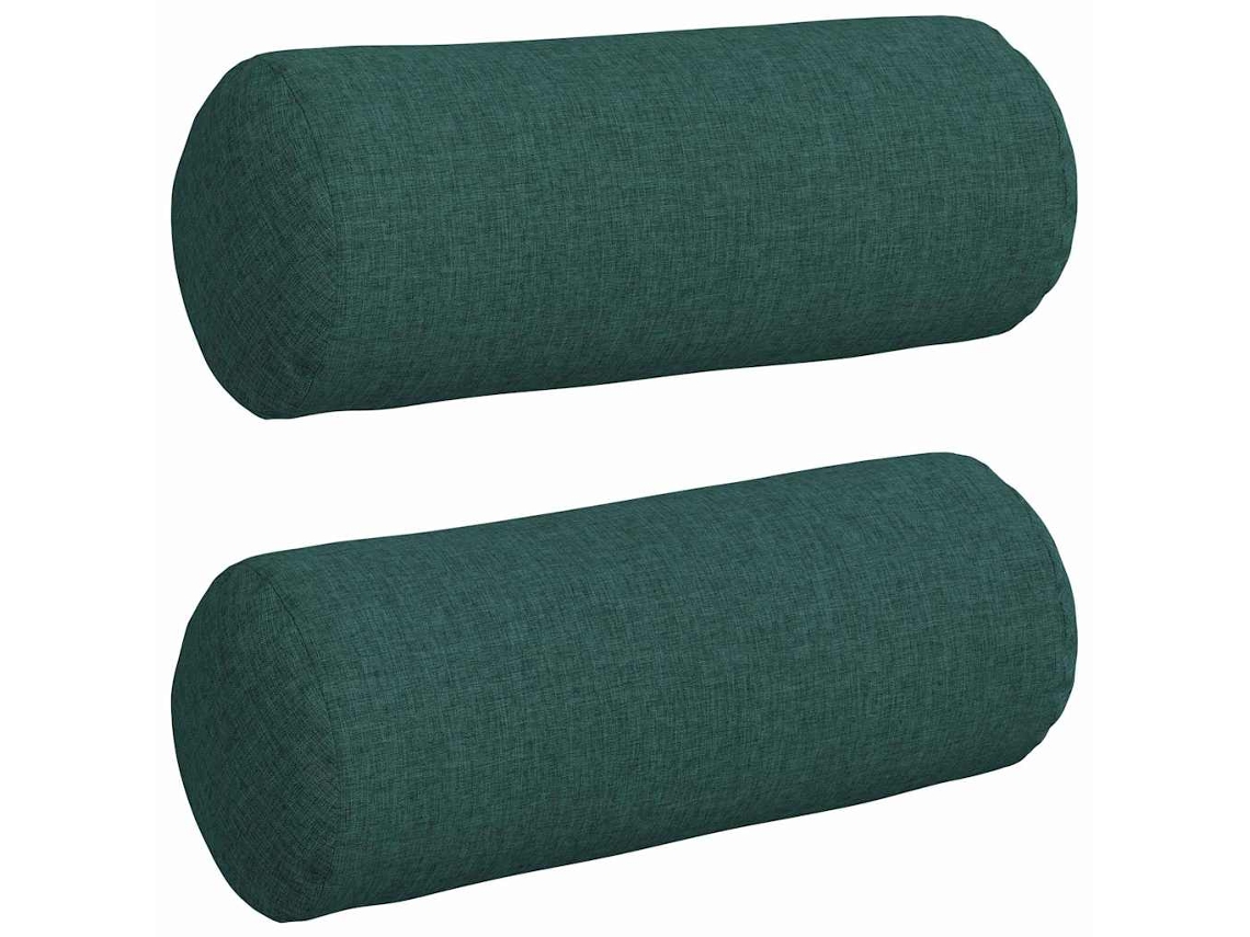 Cojines de apoyo, 2 unidades, verde oscuro, Ø 15 x 40 cm, tela HARLANV1