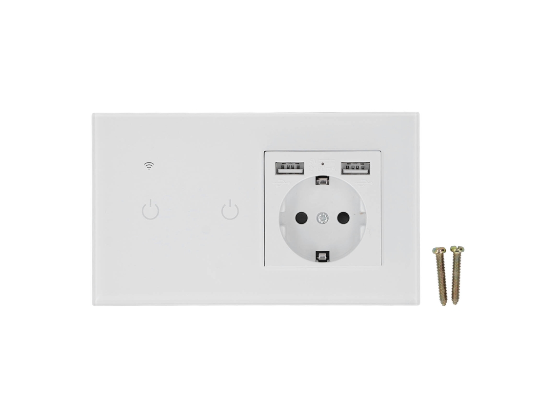 2026velora-interruptor Inteligente Wifi Con Tomacorriente De Pared Oculta Y Doble Usb Control Por App Y Voz Ac100