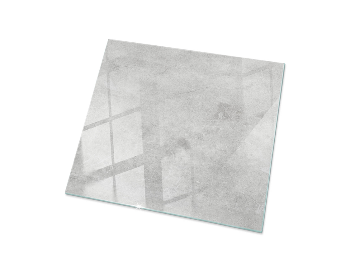 Tablero de cristal cuadrado de Espelharte (50 x 50 cm - Textura de hormigón con arañazos - Gris)